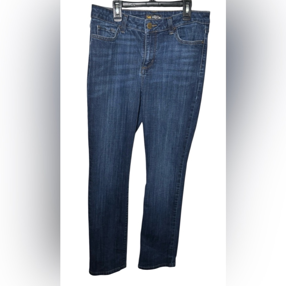 Lee Blue Straight Leg Jeans Classic Style Size 12 - Picture 1 of 11